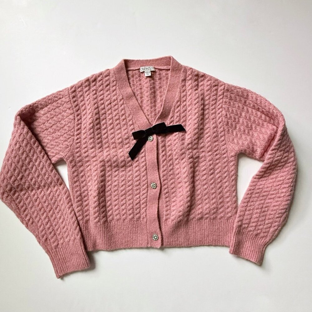 J. Crew Crewcuts Girl Wool Blend Pink Cardigan XL 12-13 years